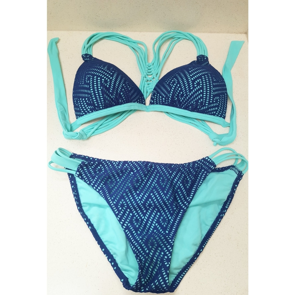 Arizona Jean Co Blue Push-up Bikini Top